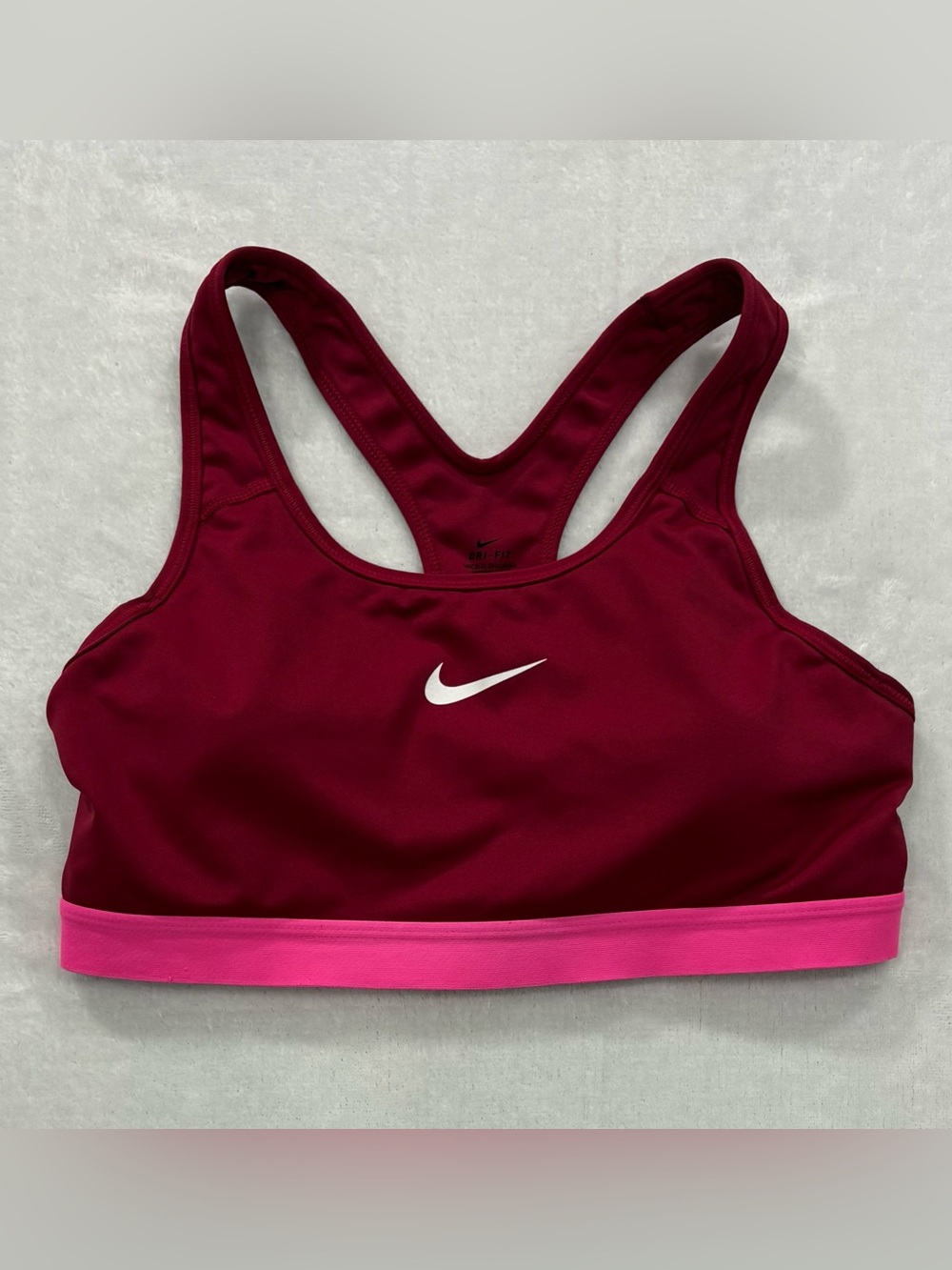 Nike Burgundy & Pink Padded Sports Bra Women’s Size L